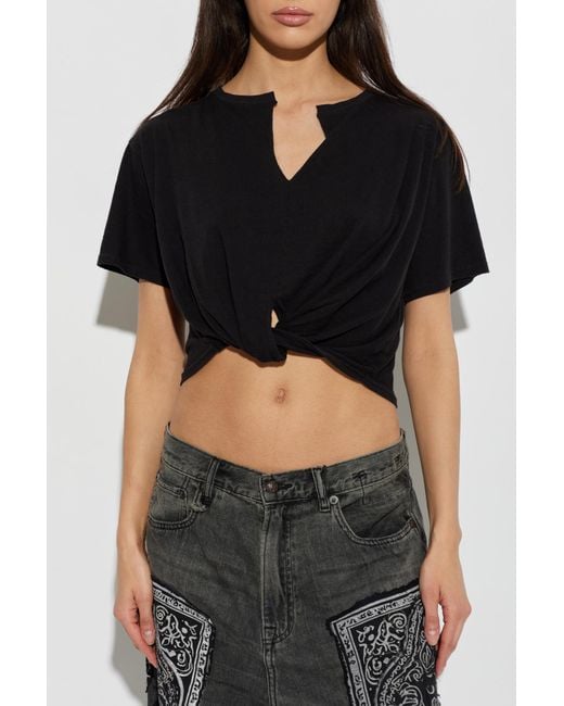 R13 Black Top With Ruching