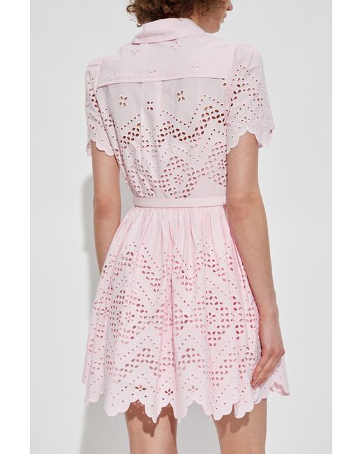 Self-Portrait Pink Lace Dress With Belt