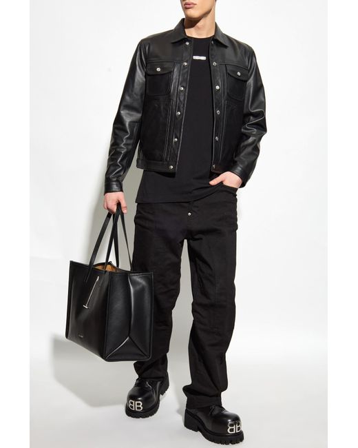 DSquared² Black Leather Jacket for men