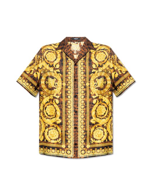 Versace Metallic Silk Shirt for men