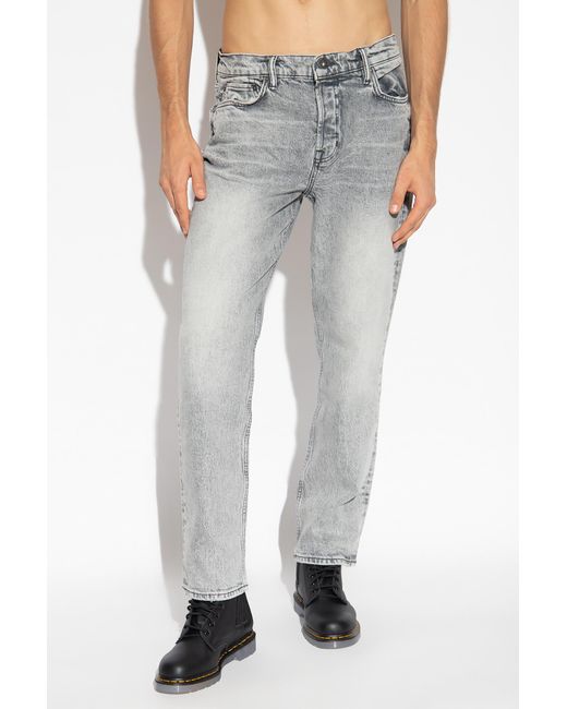 AllSaints Gray ‘Curtis’ Straight Jeans for men