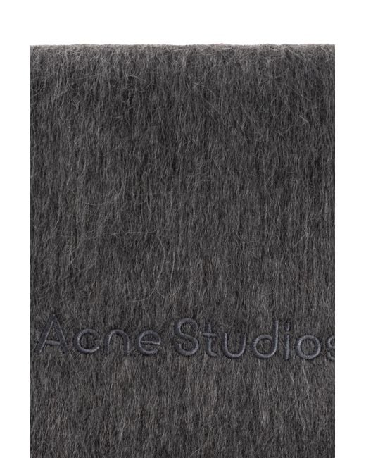 Acne Black Scarf With Logo Patch