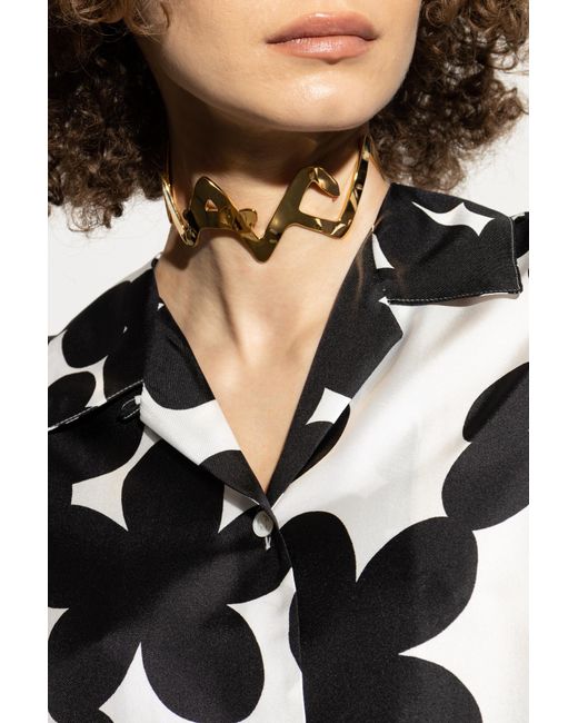 Marni Metallic Brass Choker