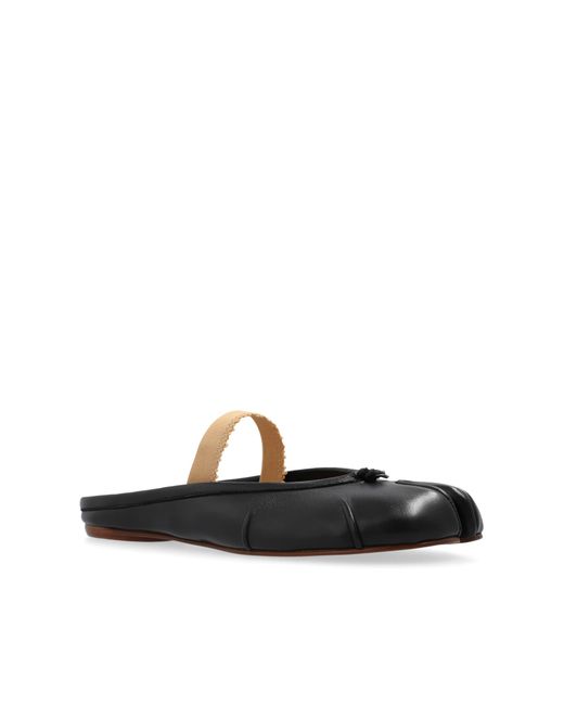 Maison Margiela Gray Leather Tabi Slides