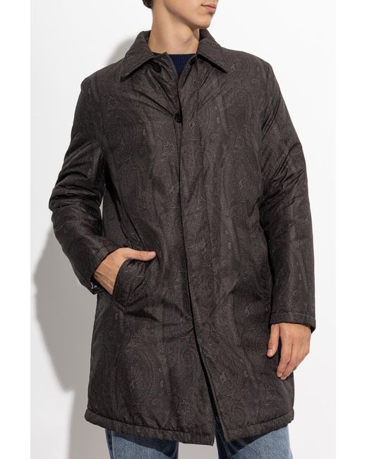 Etro Gray Patterned Coat for men