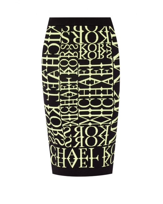 Michael Kors Black Logo-patterned Skirt