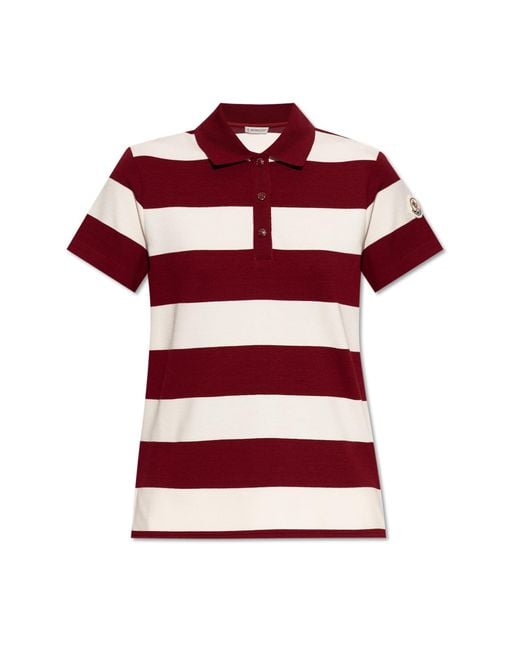 Moncler Red Polo With Logo