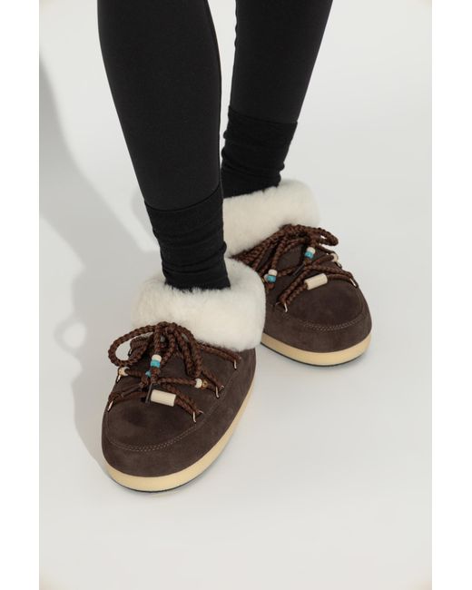 Moon Boot Black Snow Boots Mb Evx Mule Suede Beads