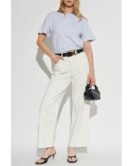 Anine Bing White Wide Leg Jeans