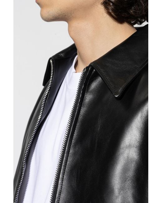 Givenchy Black Cattle Leather Jacket for men