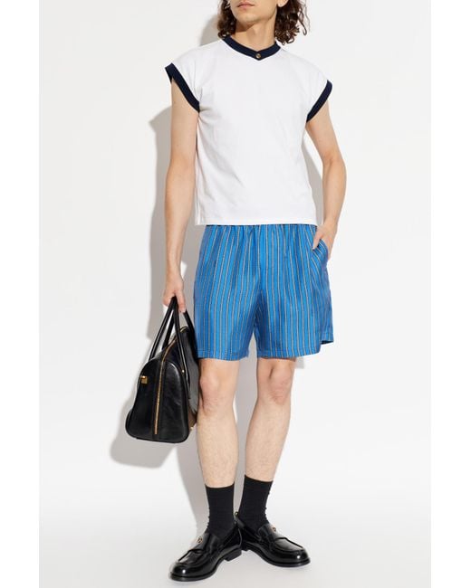 Versace Blue Silk Shorts for men