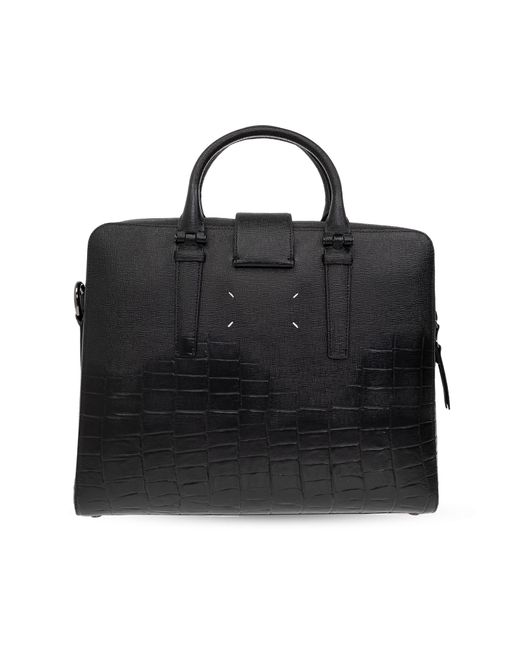 Maison Margiela Black Briefcase With Logo,