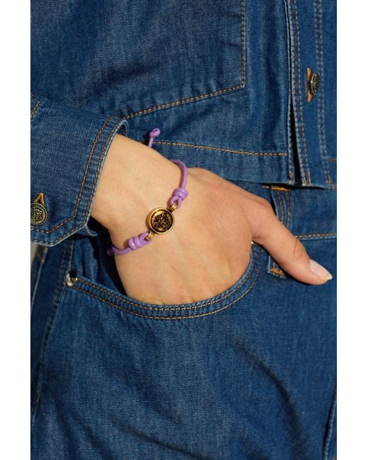 Versace Purple Leather Bracelet