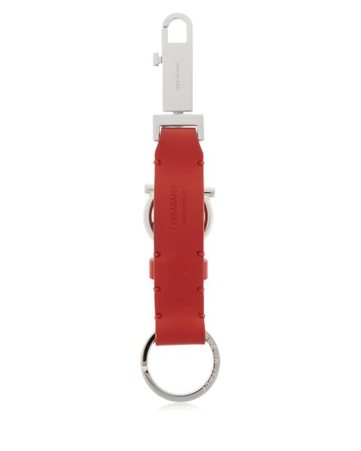 Ferragamo Red Keyring With Engraved Logo for men
