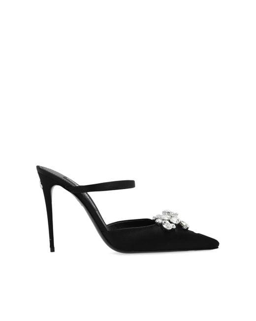 Dolce & Gabbana White Satin Mules