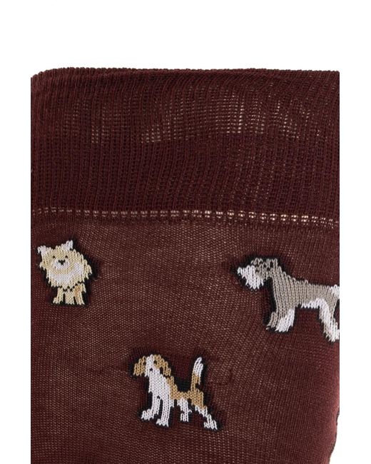 Paul Smith Brown Socks With Print for men
