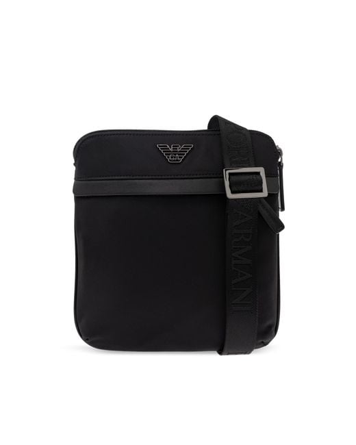 Emporio Armani Black Shoulder Bag With Logo for men