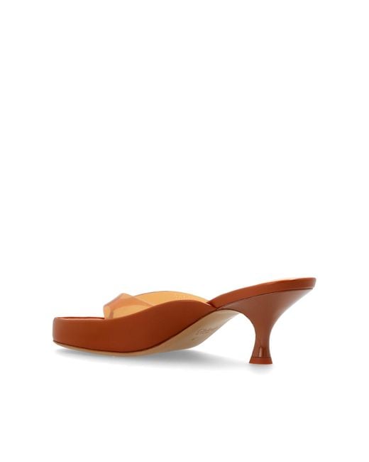 Chloé Brown Heeled Mules 'Junie'