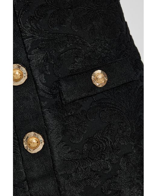 Balmain Black Skirt With Decorative Buttons