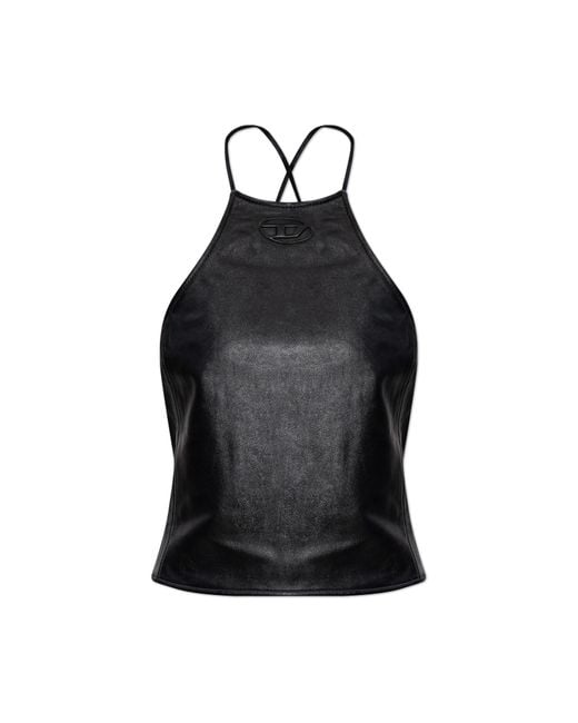 DIESEL Black Leather Top 'L-Luvy'