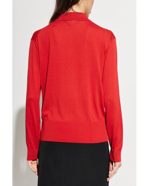 Versace Red Cardigan With Logo