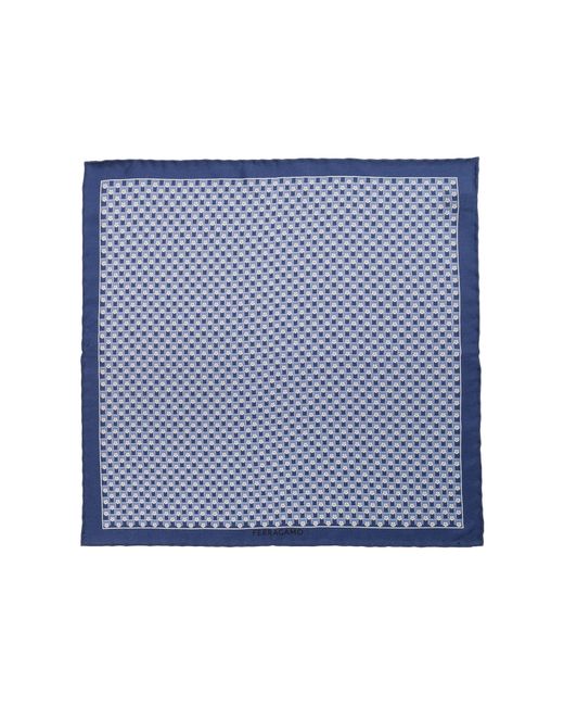 Ferragamo Blue Silk Pocket Square for men