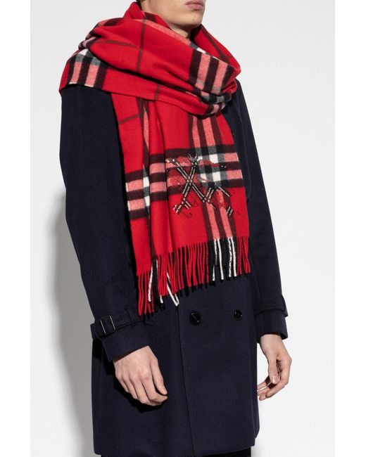Burberry Red Cashmere Shawl for men