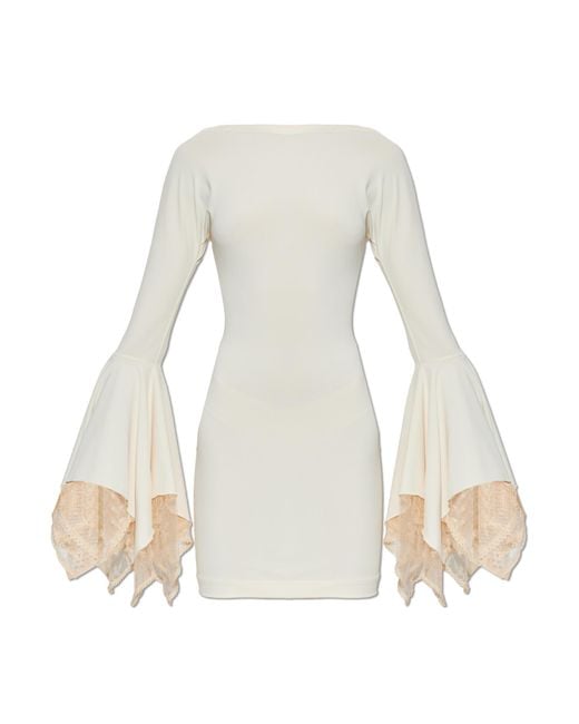 Blumarine White Dress With Long Sleeves
