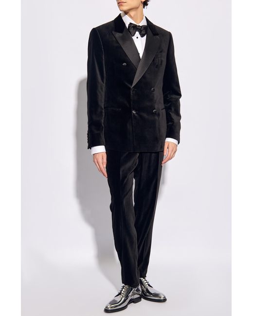 Emporio Armani Black Velvet Suit, for men