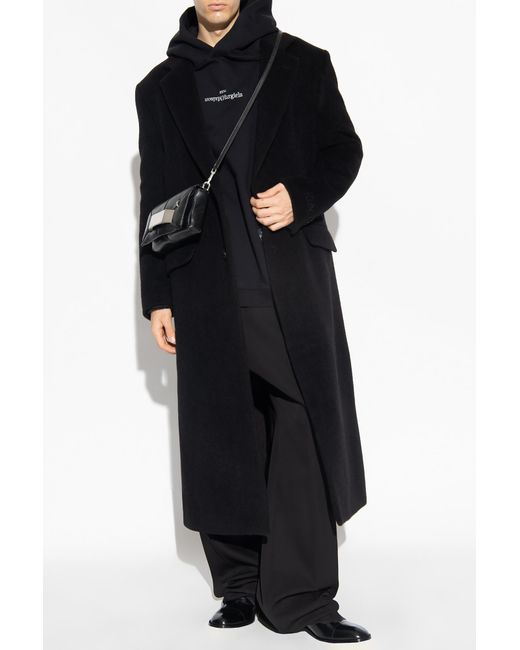 Maison Margiela Blue Cotton Hoodie With Logo for men