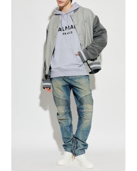 Balmain Gray "Bomber" Jacket for men
