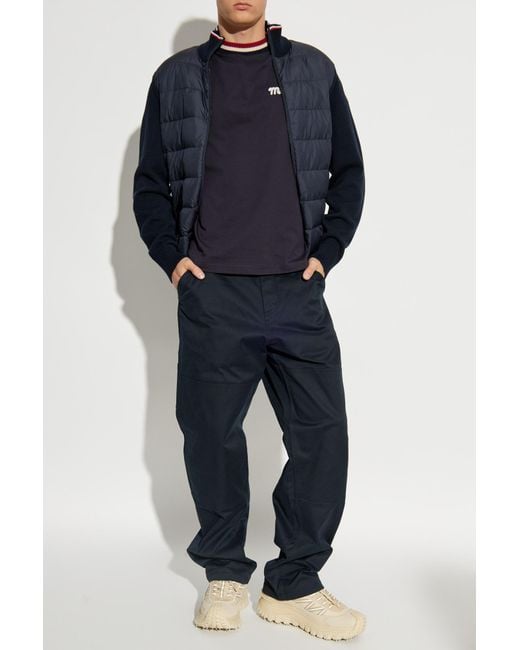 Moncler Blue Trousers With Logo for men