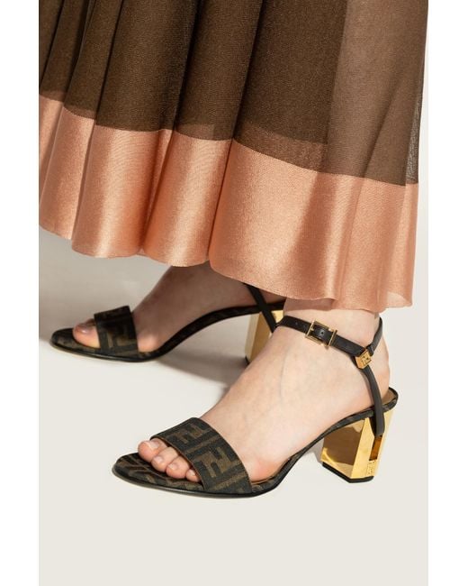 Fendi Brown Heeled Sandals
