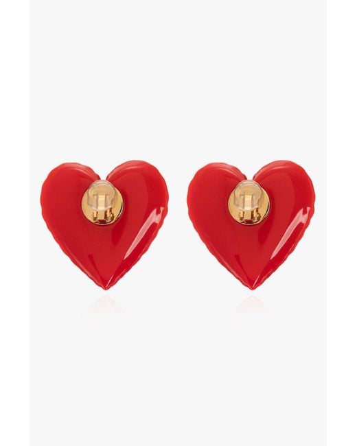 Dior red heart earrings deals