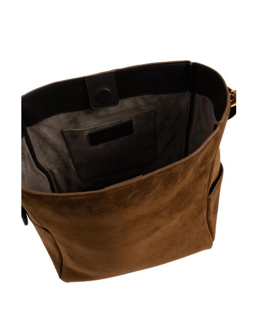 AMI Brown Suede Shopper Bag