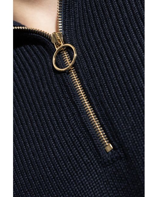 Paul & Shark Blue Down Jacket With Detachable Hood for men