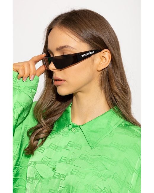 Balenciaga Black 'Mono Rectangle' Sunglasses