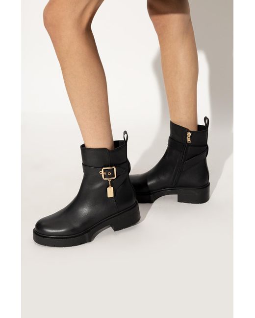 COACH 'lacey' Leather Ankle Boots in Black Lyst