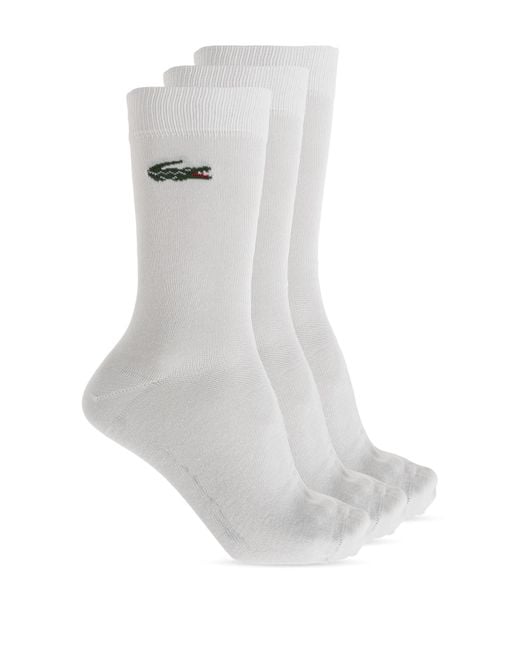 Lacoste White Three-Pack Of Socks With Logo for men