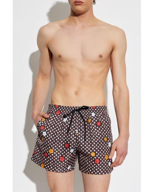 MM6 by Maison Margiela Red Swim Shorts for men