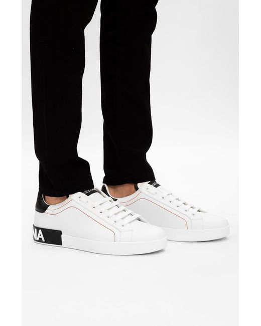 Dolce & Gabbana Black ‘Portofino’ Sneakers for men