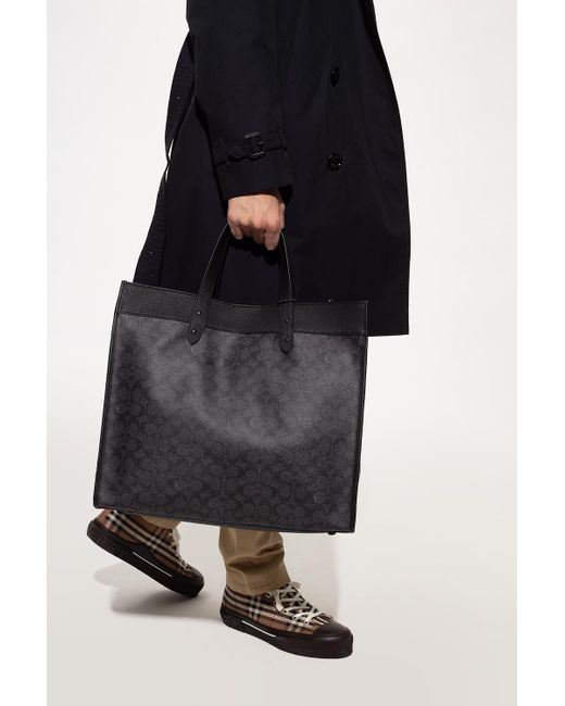 COACH Black 'field 40' Shopper Bag for men