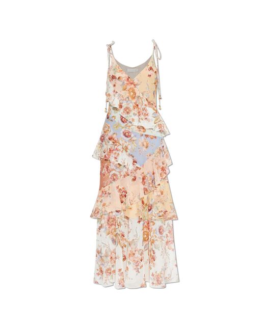 Zimmermann White Dress With Floral Motif