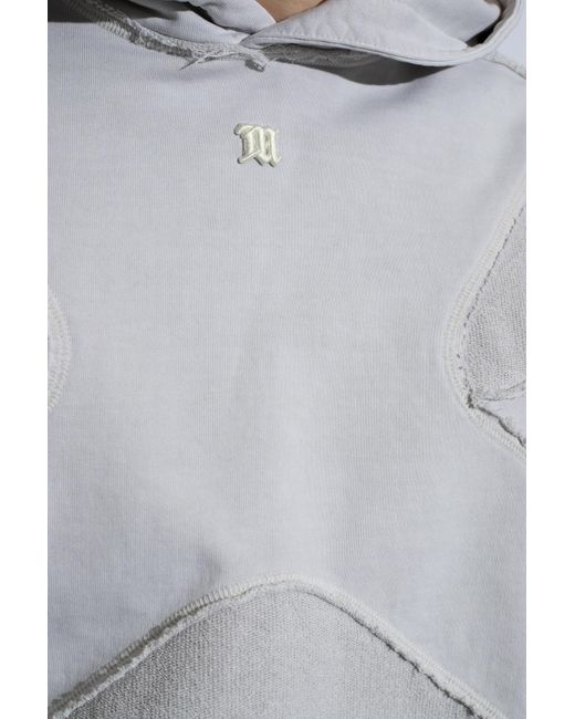 M I S B H V Gray Logo-embroidered Hoodie, for men