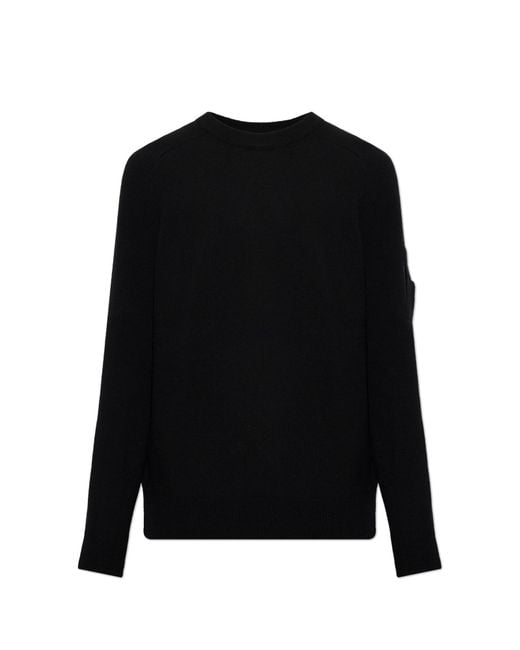 C P Company Black Wool Sweater for men