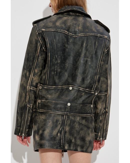 Gestuz Black Leather Jacket 'Gzrylee'