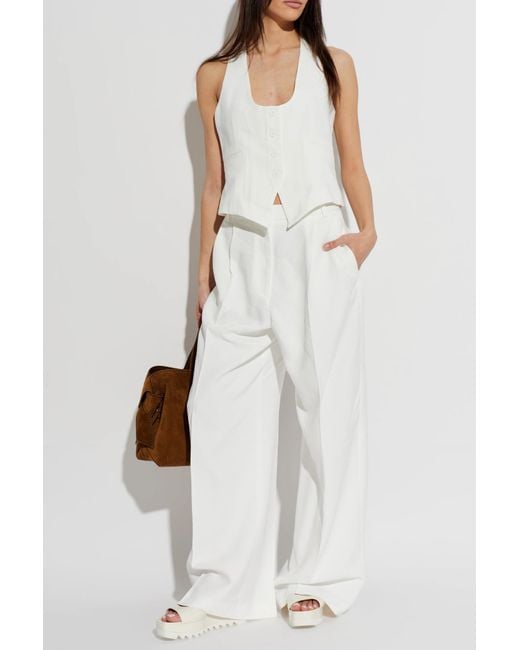 Stella McCartney White "Elyse" Wedge Sandals