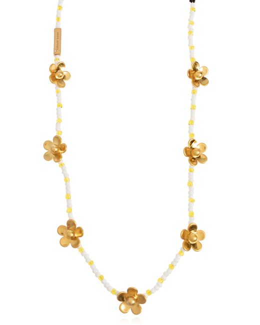 Marc Jacobs Metallic Necklace With Floral Motif
