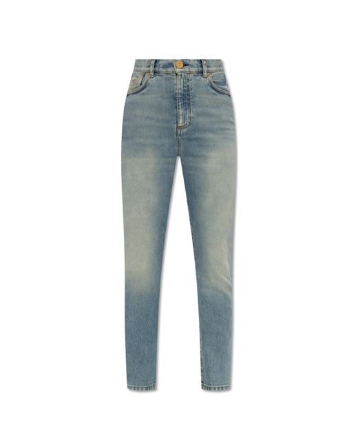 Balmain Blue Jeans With Vintage Effect,