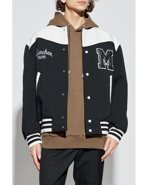 MCM Black Jacket With Logo for men